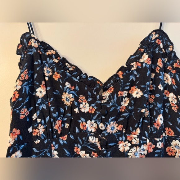 Lulus Flourishing Love Black Floral Print Button-up Mini Dress - Size XS - Picture 6 of 9